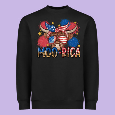 Moo Rica Heavyweight Sweatshirt Designed By Maliassmallbusiness