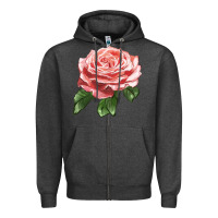 Charcoal Heather America Rose Zipper Hoodie - LillyAllenDesigns