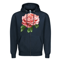 Navy America Rose Zipper Hoodie - LillyAllenDesigns