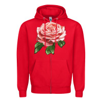 Red America Rose Zipper Hoodie - LillyAllenDesigns