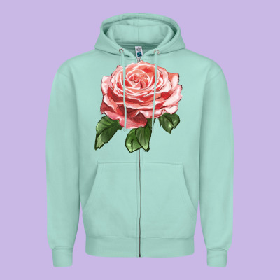 America Rose Zipper Hoodie Designed By Lillyallendesigns