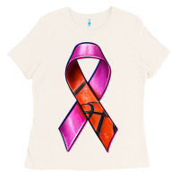Bone Breast Cancer Ribbon Basketball Ladies Tee - texasbilliewilder