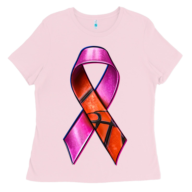 Breast Cancer Ribbon Basketball Ladies Tee by texasbilliewilder | Teevron