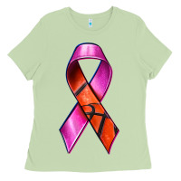 Matcha Breast Cancer Ribbon Basketball Ladies Tee - texasbilliewilder