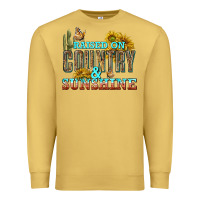 Antique Gold Raised on Country and Sunshine Premium Sweatshirt - texasbilliewilder