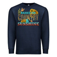 Navy Raised on Country and Sunshine Premium Sweatshirt - texasbilliewilder
