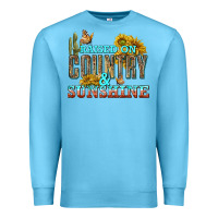 Ocean Blue Raised on Country and Sunshine Premium Sweatshirt - texasbilliewilder