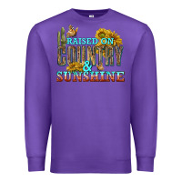 Purple Raised on Country and Sunshine Premium Sweatshirt - texasbilliewilder