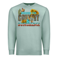 Seafoam Raised on Country and Sunshine Premium Sweatshirt - texasbilliewilder