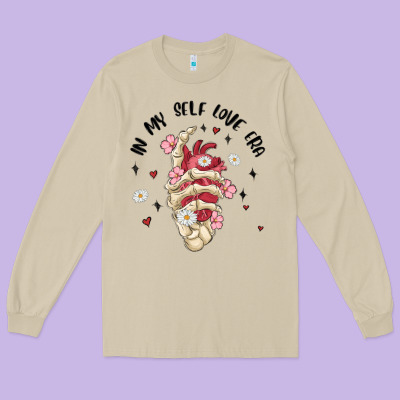 In My Self Love Era Long Sleeve Tee Designed By Maliassmallbusiness
