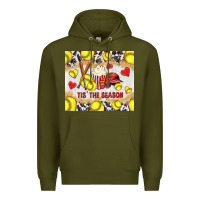 Army Green tis' the season softball with cowhide tumbler tbs Premium Hoodie - TumblerDesignByShophia