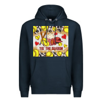 Navy tis' the season softball with cowhide tumbler tbs Premium Hoodie - TumblerDesignByShophia