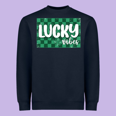 Lucky Vibes Heavyweight Sweatshirt Designed By Maliassmallbusiness