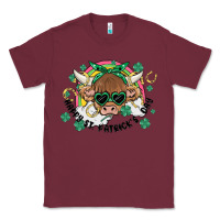 Burgundy st. patrick's day highland cow Classic Tee - MaliasSmallBusiness