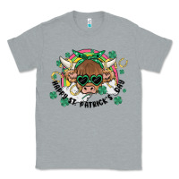 Heather Grey st. patrick's day highland cow Classic Tee - MaliasSmallBusiness