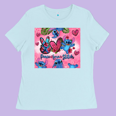 Peace Love Stitch Ladies Tee Designed By Zillion Design Studio