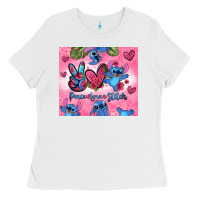 White peace love stitch Ladies Tee - Zillion Design Studio