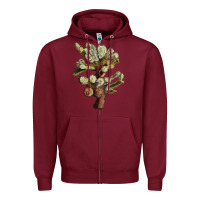 Burgundy Cholla Tree Cactus Zipper Hoodie - LillyAllenDesigns