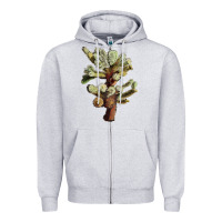 Heather Grey Cholla Tree Cactus Zipper Hoodie - LillyAllenDesigns