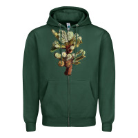 Sports Green Cholla Tree Cactus Zipper Hoodie - LillyAllenDesigns