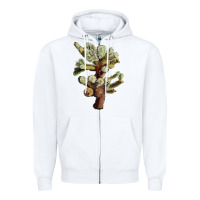 White Cholla Tree Cactus Zipper Hoodie - LillyAllenDesigns