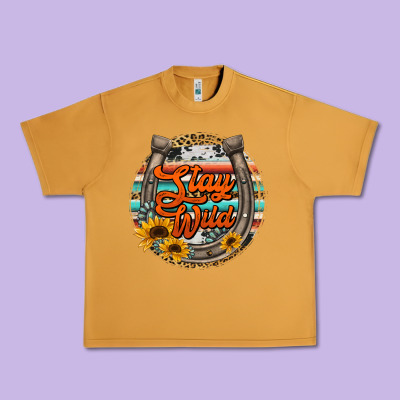 Stay Wild Horseshoe Urban Heavy Tee Designed By Jasminsmagicworld