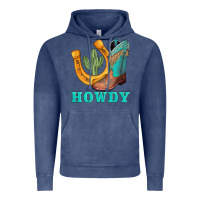 Vintage Denim howdy turquoise cowboy boots horseshoe Vintage Hoodie - AdoDesignShop