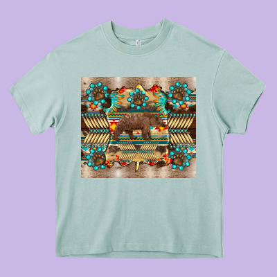 Bear Native Animal  Pelt  Tumbler Heavy Core Tee Designed By Barkaloodesign
