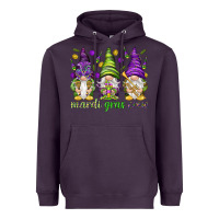 Plum Mardi Gras crew with gnomes Heavyweight Hoodie - NancyCooperArtShop