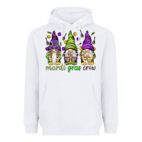 White Mardi Gras crew with gnomes Heavyweight Hoodie - NancyCooperArtShop