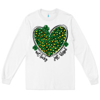 White not lucky just blessed Long Sleeve Tee - MaliasSmallBusiness