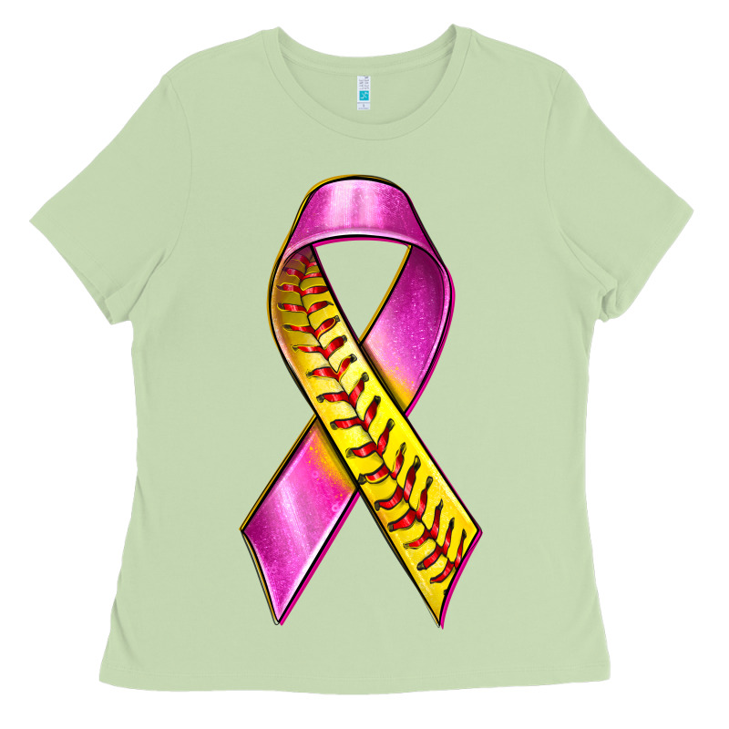 Breast Cancer Ribbon Softball Ladies Tee by texasbilliewilder | Teevron