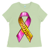 Matcha Breast Cancer Ribbon Softball Ladies Tee - texasbilliewilder