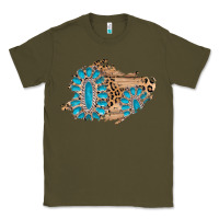 Army Green gemstone wood leopard patch Classic Tee - AdoDesignShop