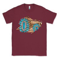 Burgundy gemstone wood leopard patch Classic Tee - AdoDesignShop