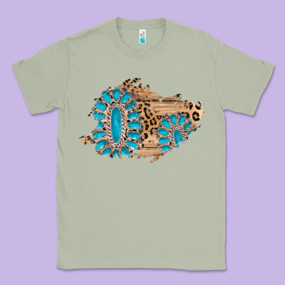 Gemstone Wood Leopard Patch Classic Tee Designed By Adodesignshop