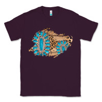 Plum gemstone wood leopard patch Classic Tee - AdoDesignShop