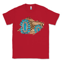 Red gemstone wood leopard patch Classic Tee - AdoDesignShop
