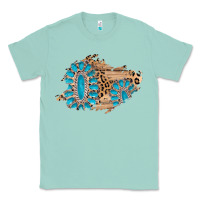 Seafoam gemstone wood leopard patch Classic Tee - AdoDesignShop