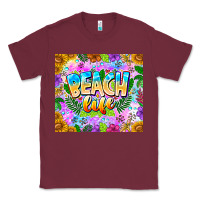 Burgundy Beach Life Classic Tee - CowhideDigitalArt