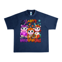 Navy Happy Hallothanksmas unicorns Urban Heavy Tee - NancyCooperArtShop