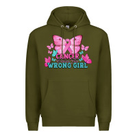 Army Green Cancer picked the wrong girl Cancer Awareness Premium Hoodie - HowdyJamesFarm