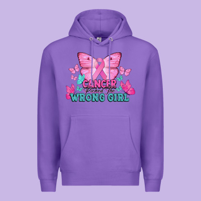 Cancer Picked The Wrong Girl Cancer Awareness Premium Hoodie Designed By Howdyjamesfarm
