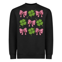 Black coquette bow clover st. patrick's day Heavyweight Sweatshirt - MaliasSmallBusiness