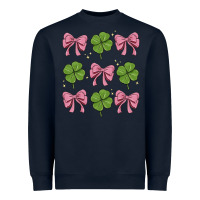 Navy coquette bow clover st. patrick's day Heavyweight Sweatshirt - MaliasSmallBusiness