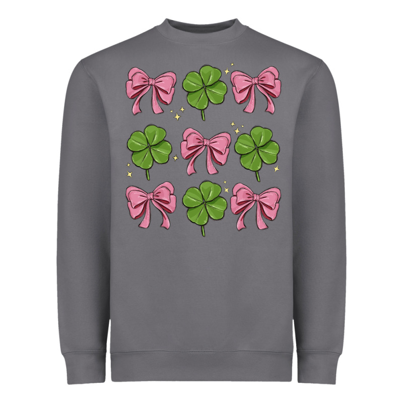 Coquette Bow Clover St. Patrick's Day Heavyweight Sweatshirt by MaliasSmallBusiness | Teevron