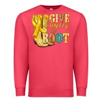 Cardinal Give Cancer the boot Childhood Cancer Premium Sweatshirt - NancyCooperArtShop