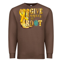 Chestnut Give Cancer the boot Childhood Cancer Premium Sweatshirt - NancyCooperArtShop