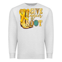 Give Cancer The Boot Childhood Cancer Premium Sweatshirt | Teevron