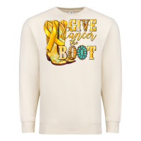 Sandshell Give Cancer the boot Childhood Cancer Premium Sweatshirt - NancyCooperArtShop